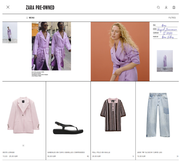pre owned zara seconde main